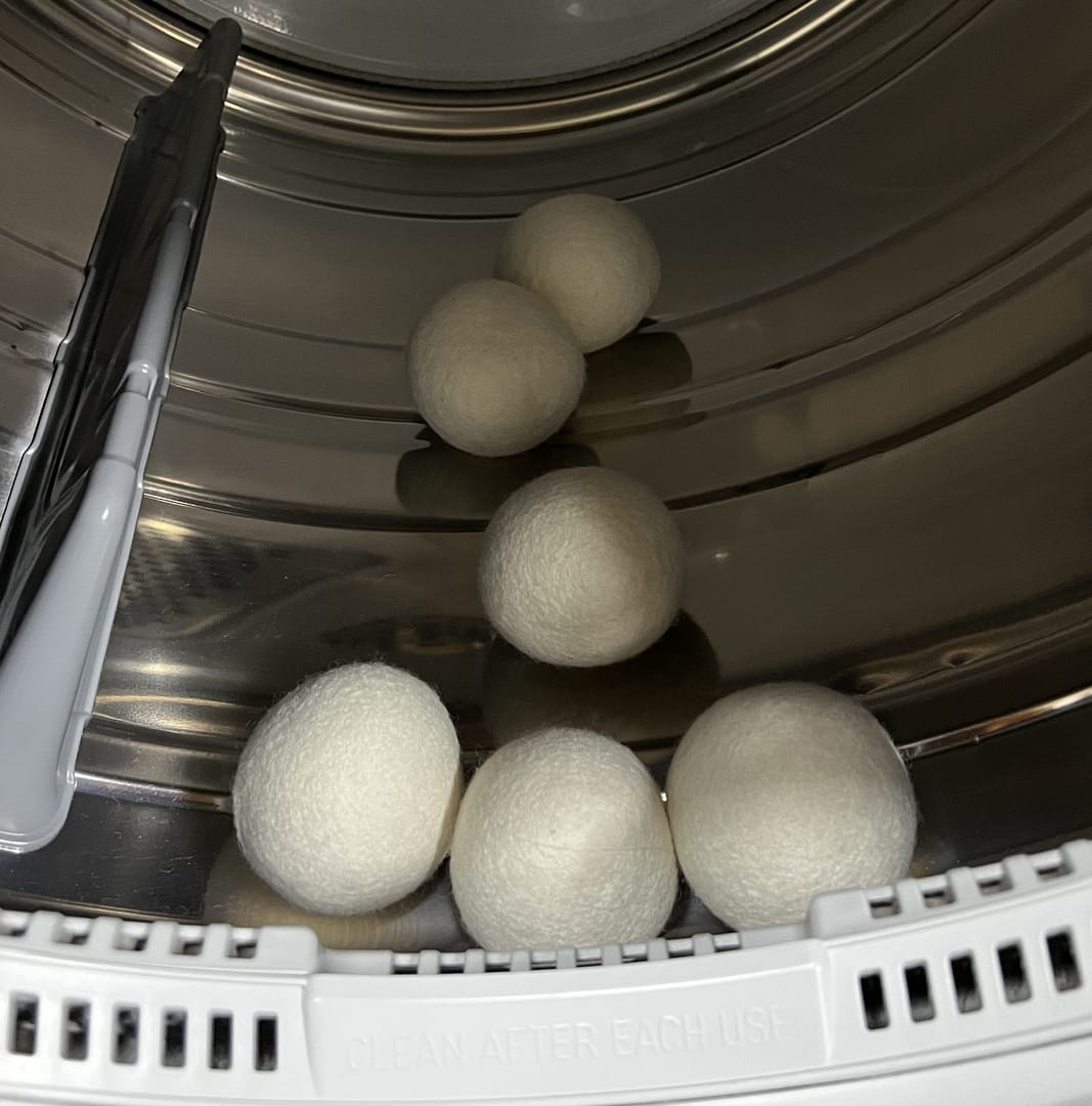 Wool Dryer Balls in dryer